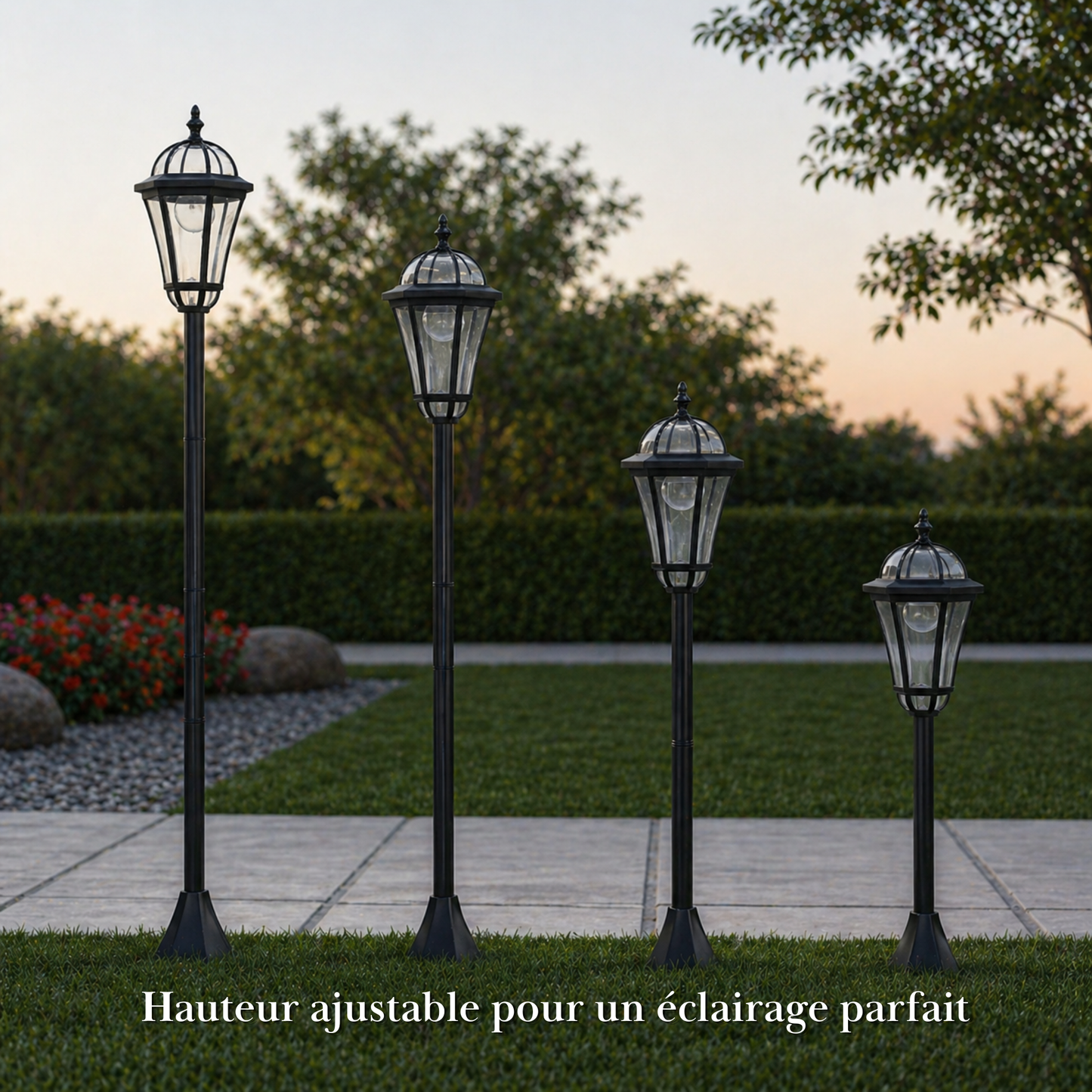 Lampadaire solaire (lot de 2) - lanterne de jardin - Série classique