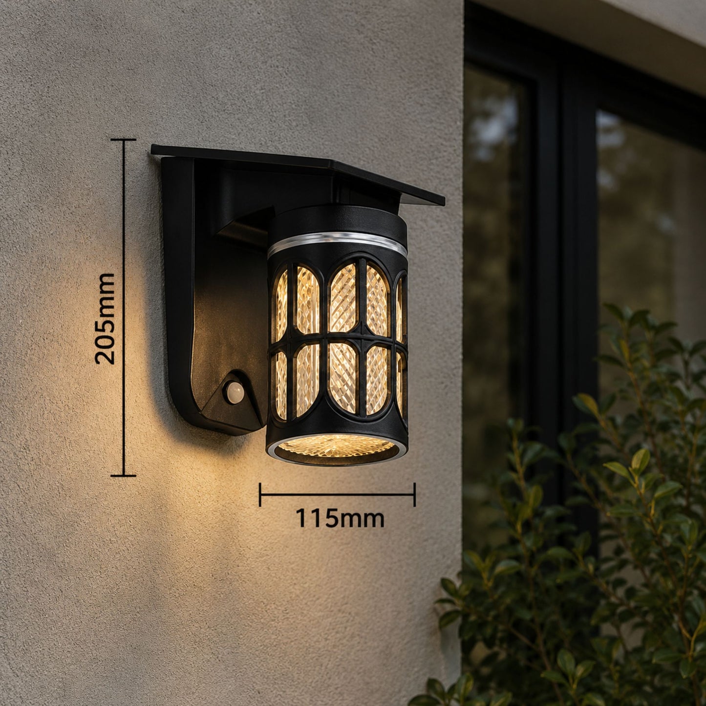 Applique murale solaire - lanterne ronde - série classique