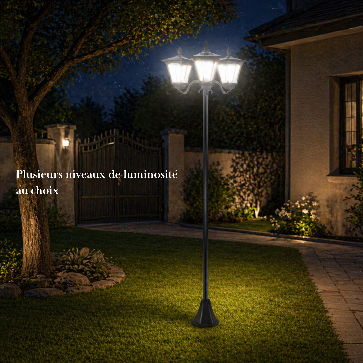 Lampadaire solaire - design lanterne - Série classique