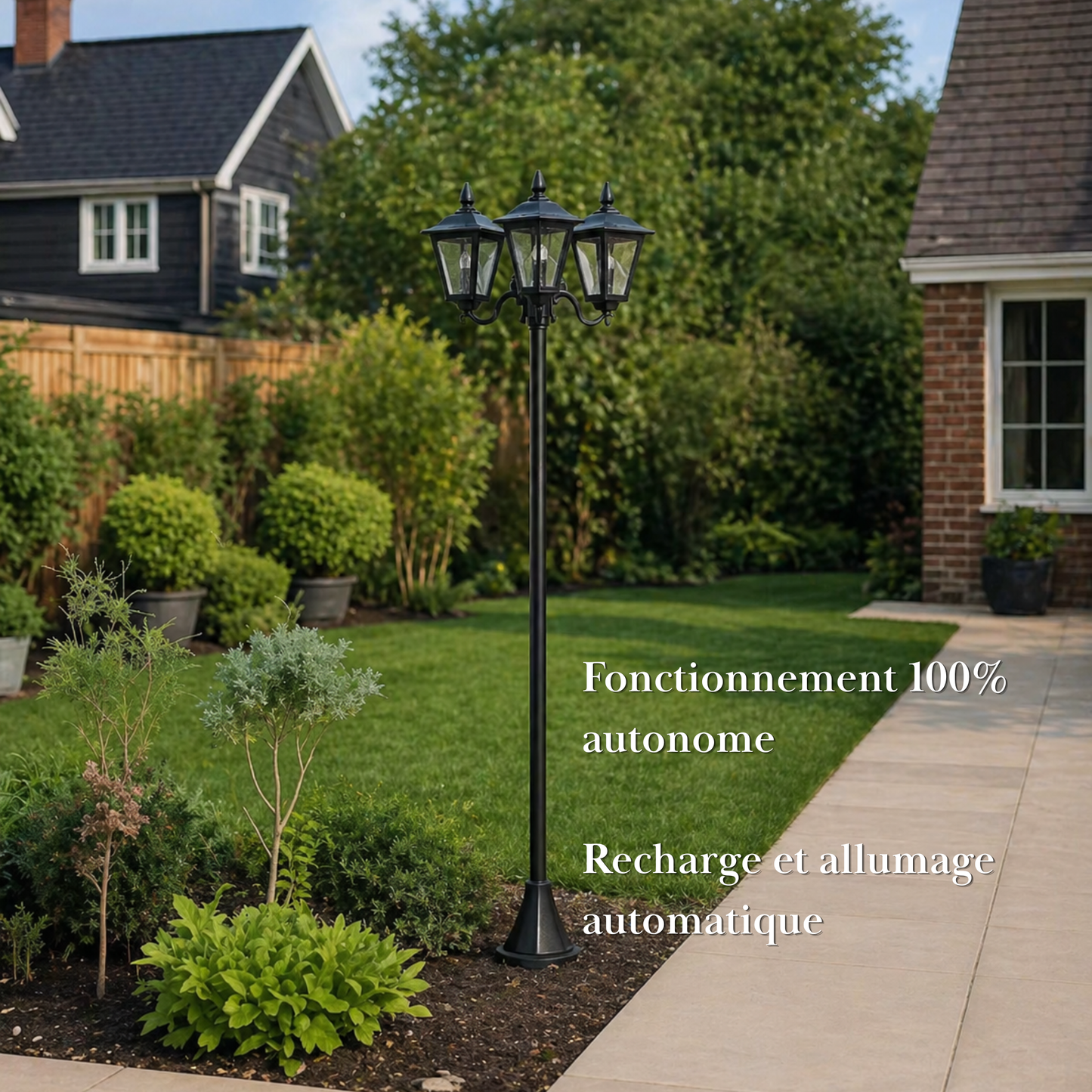 Lampadaire solaire - design lanterne - Série classique