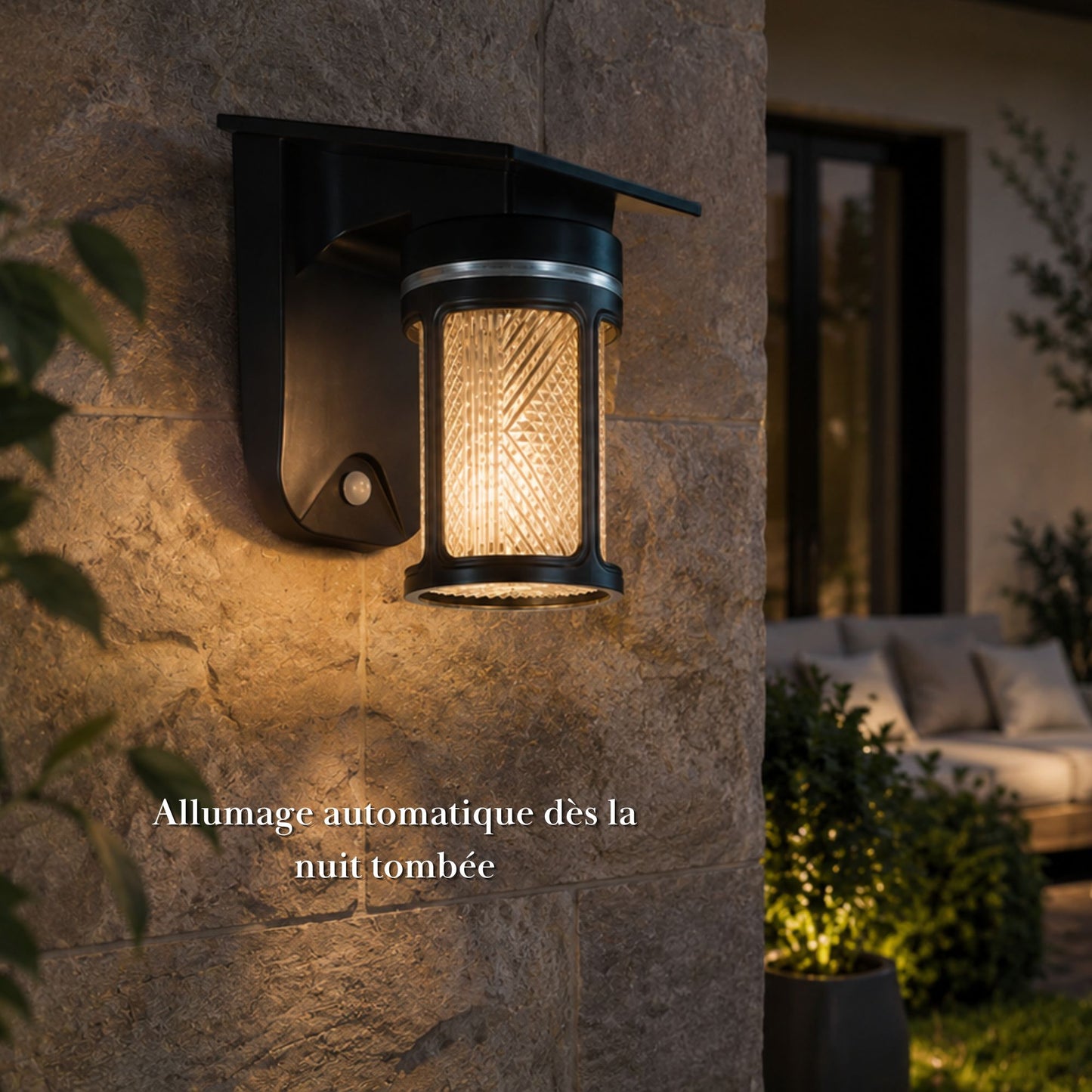 Applique murale solaire - lanterne cylindrique - série classique
