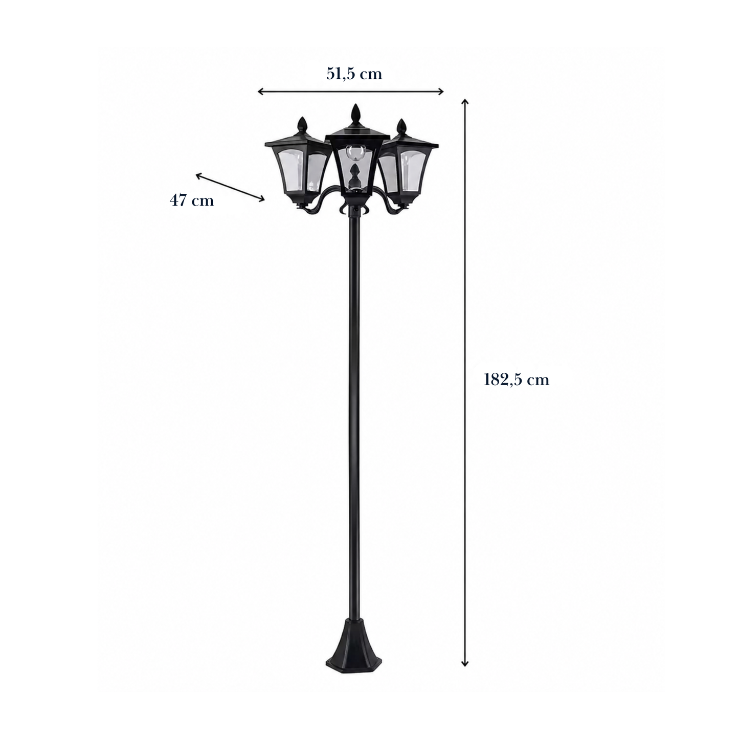 Lampadaire solaire - design lanterne - Série classique