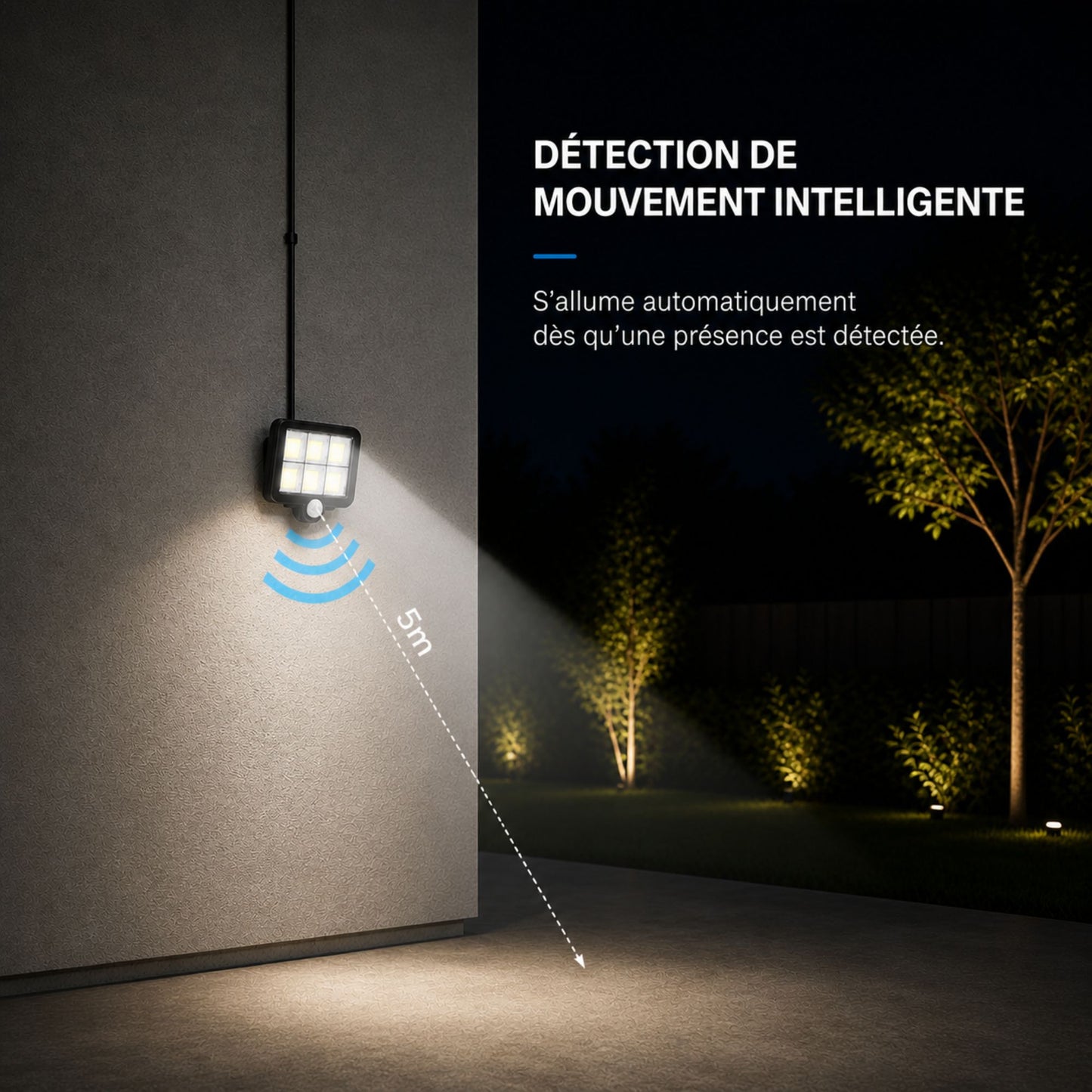 Projecteur solaire orientable - Détection de mouvement - Série sécurité