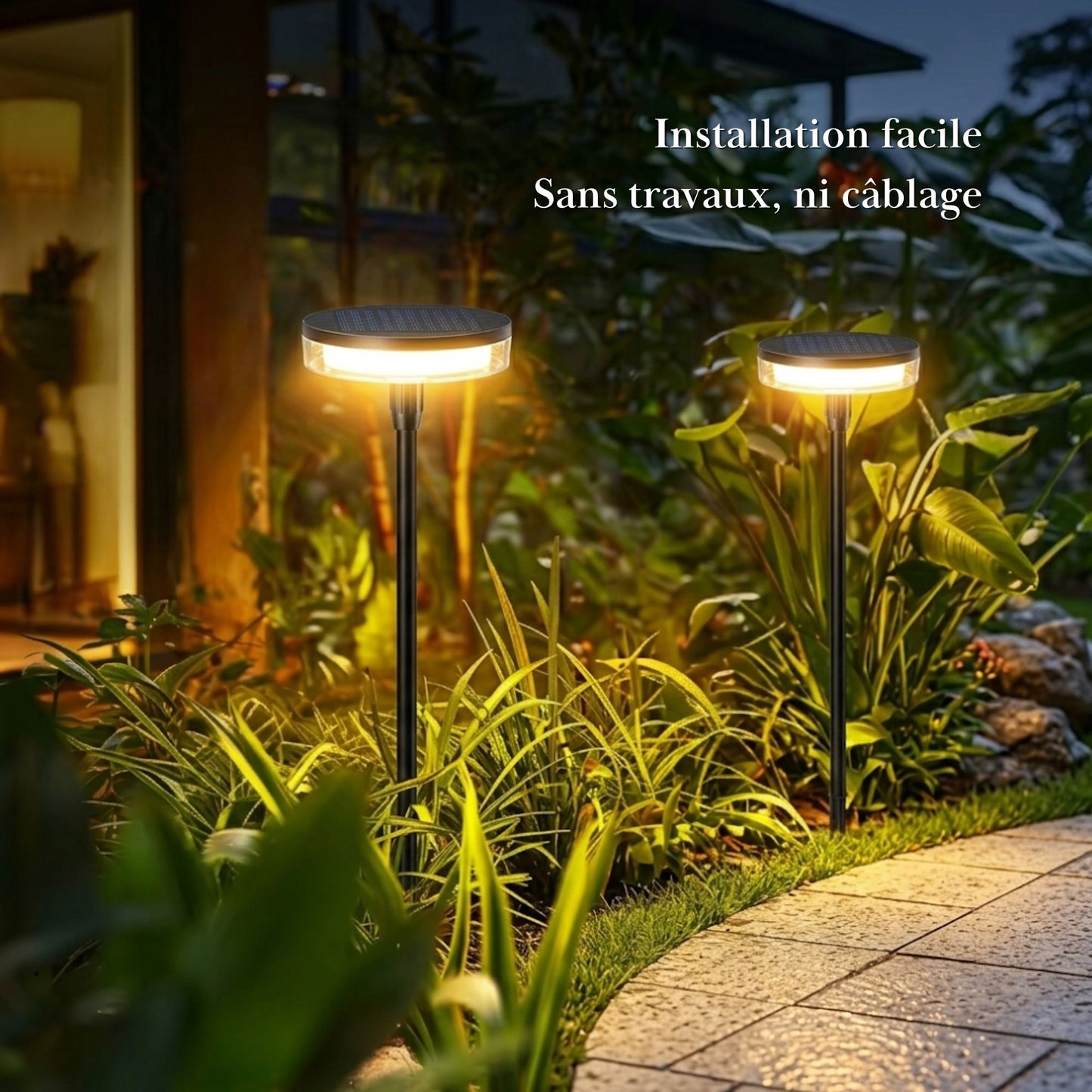 Borne solaire - Éclairage décoratif de jardin - Série Ambiance