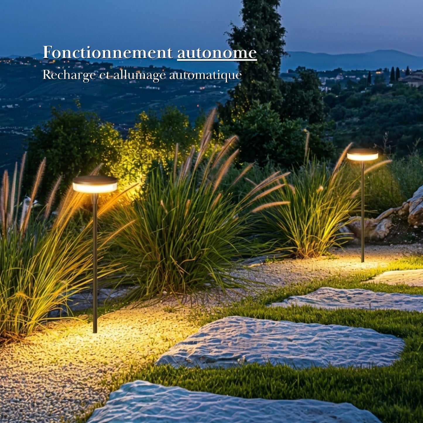 Borne solaire - Éclairage décoratif de jardin - Série Ambiance