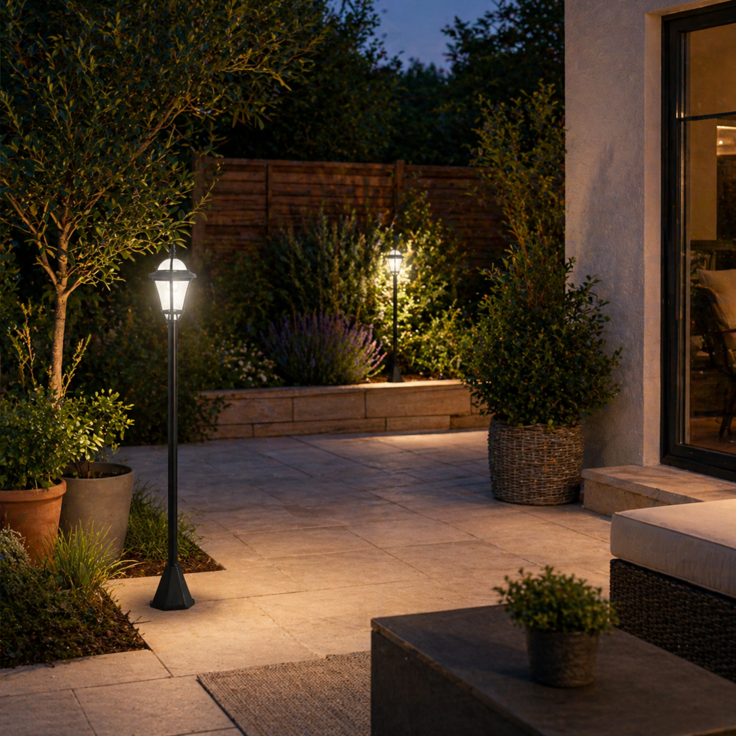 Lampadaire solaire (lot de 2) - lanterne de jardin - Série classique