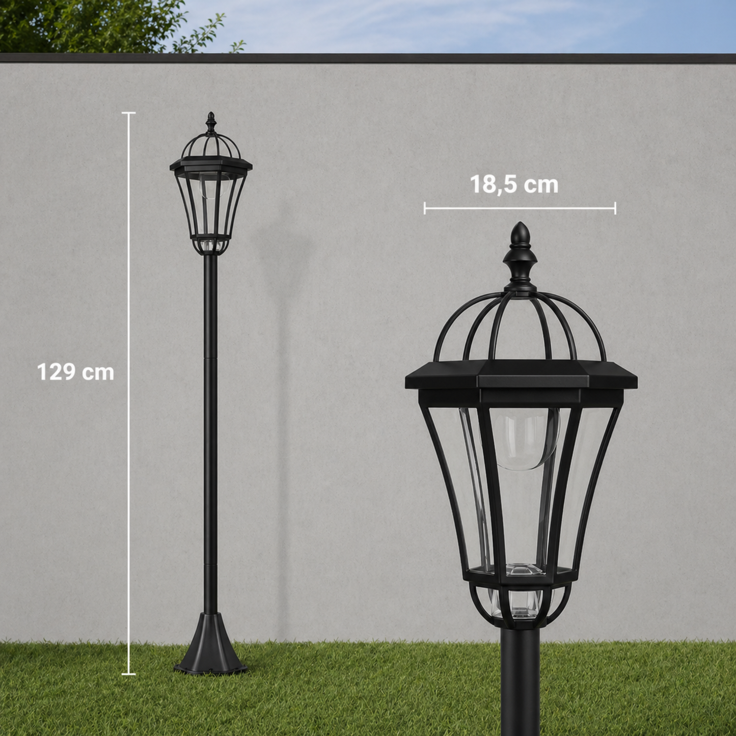 Lampadaire solaire (lot de 2) - lanterne de jardin - Série classique