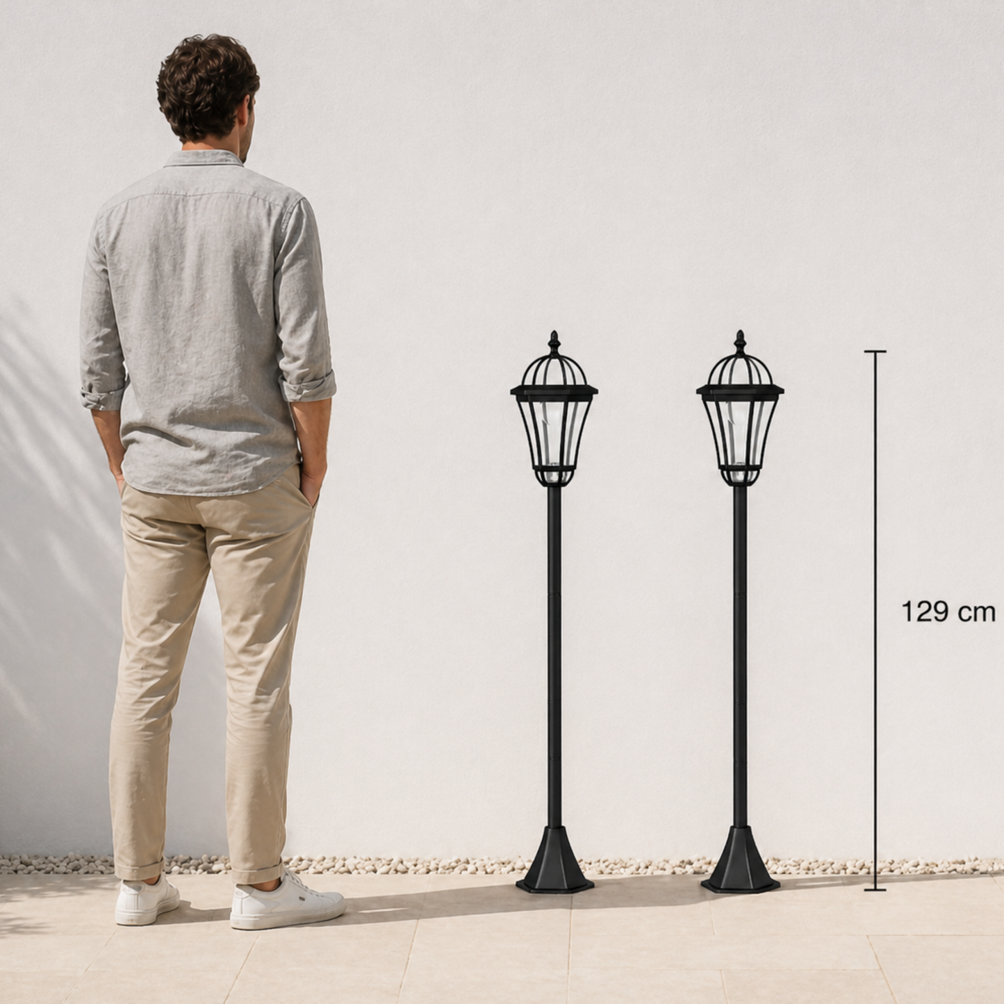 Lampadaire solaire (lot de 2) - lanterne de jardin - Série classique