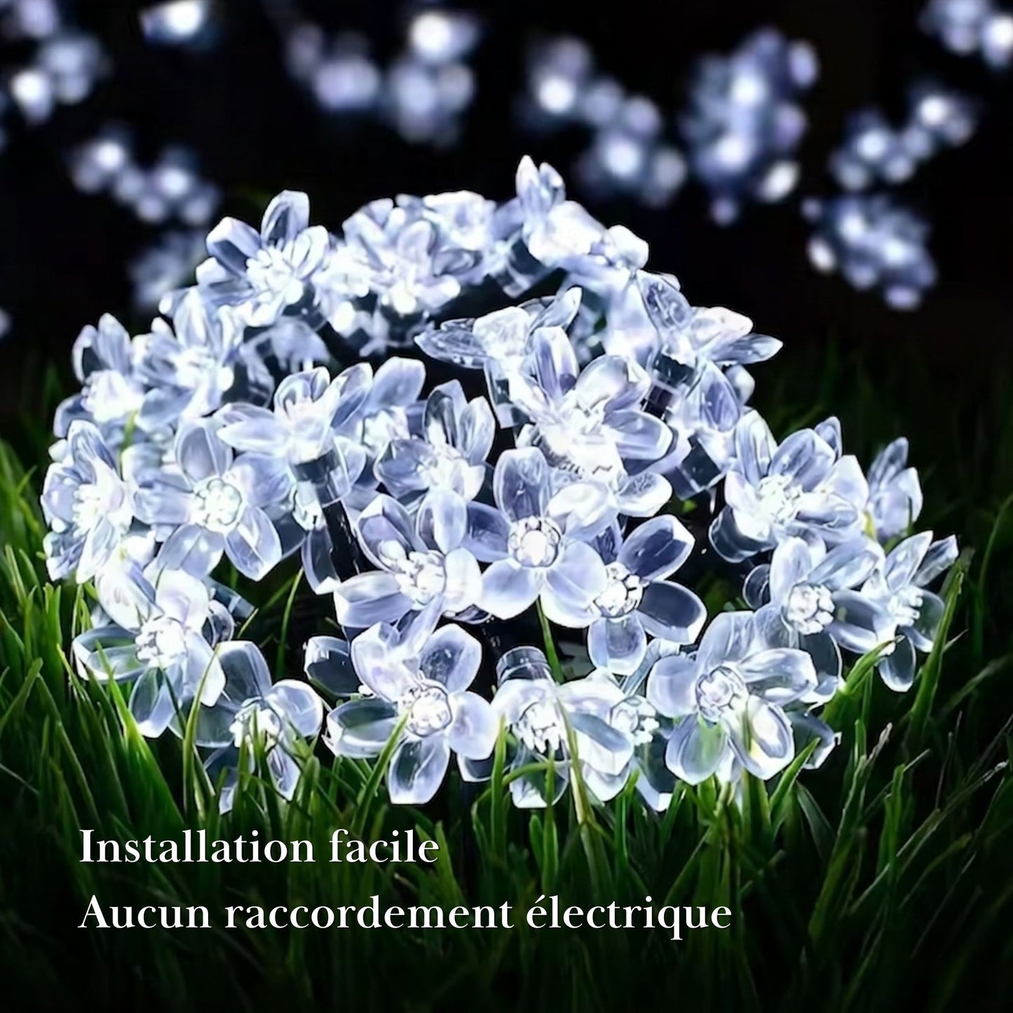Guirlande solaire décorative fleurs - décoration jardin et terrasse - série ambiance