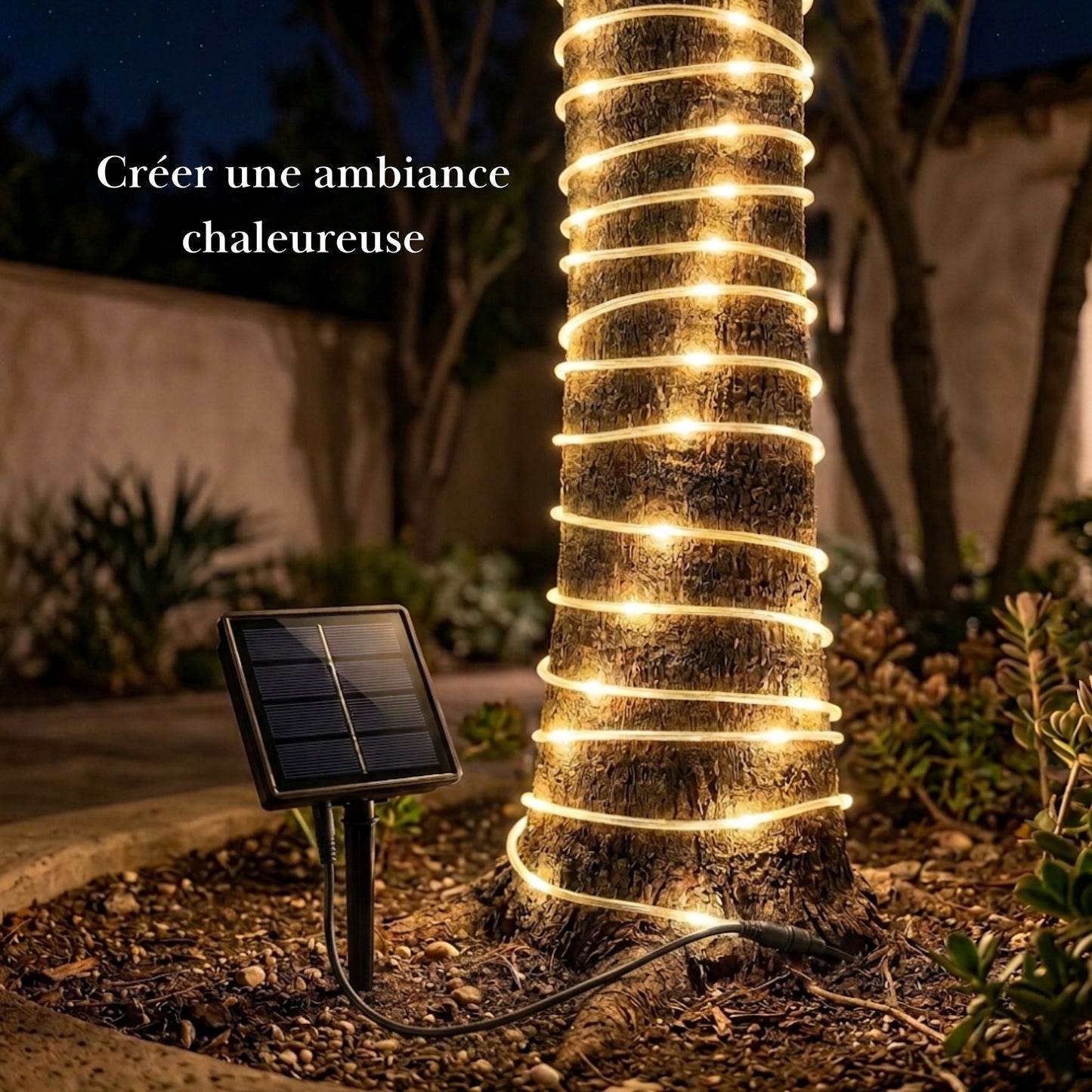 Guirlande solaire tube lumineux - éclairage décoratif extérieur - série ambiance