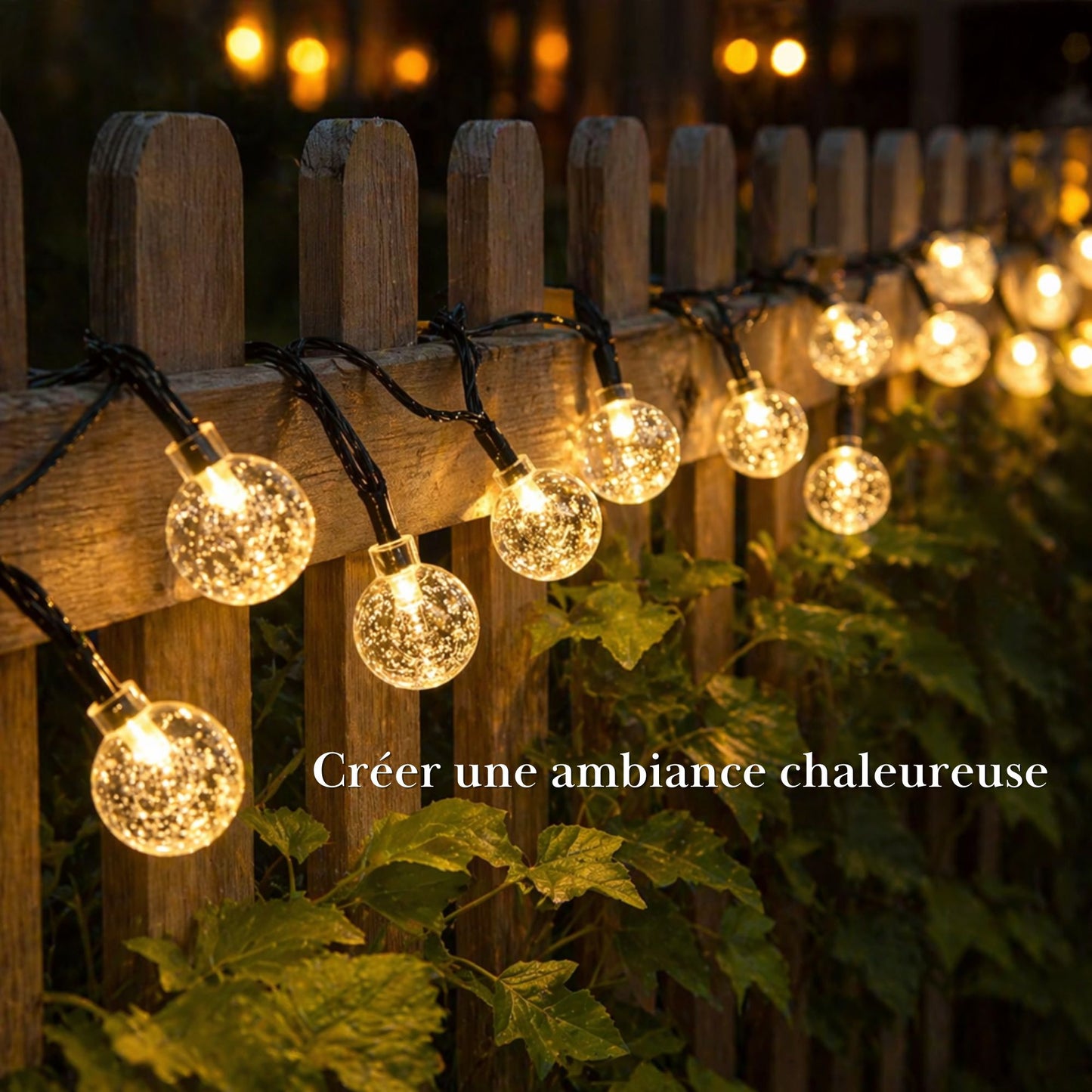 Guirlande solaire guinguette - ambiance chaleureuse pour terrasse et jardin - Série ambiance