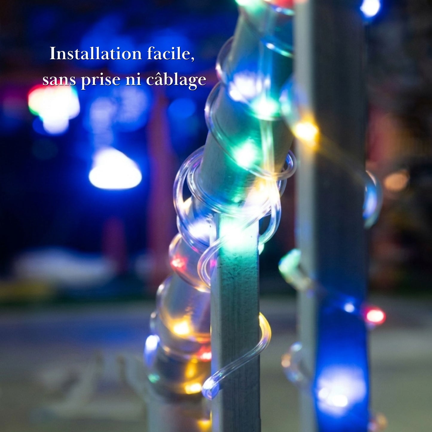 Guirlande solaire tube lumineux - éclairage décoratif extérieur - série ambiance