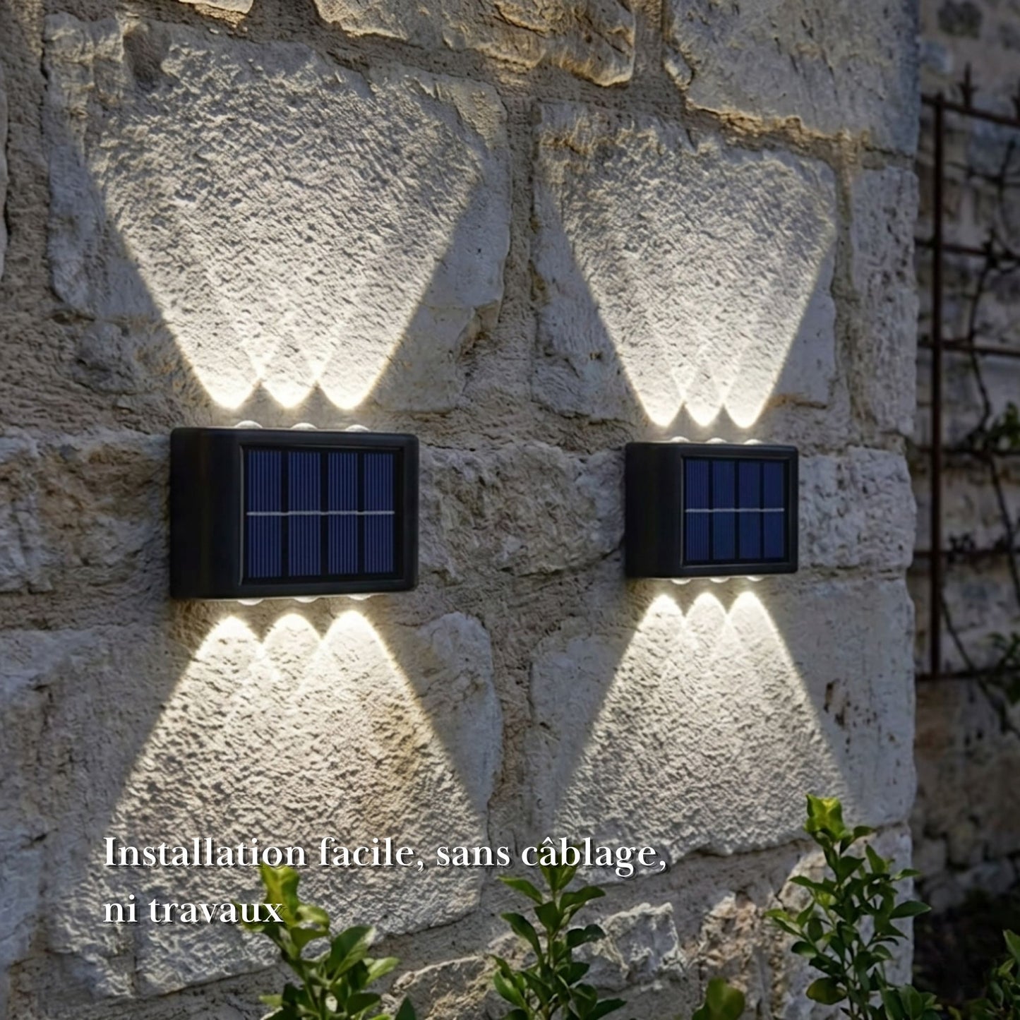 Applique murale solaire - éclairage bidirectionnel - série moderne