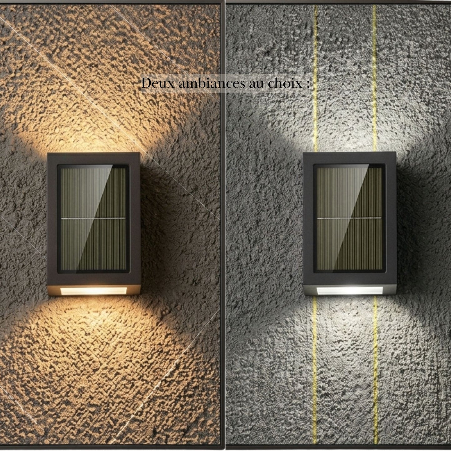 Applique murale solaire - Double faisceau - Série moderne