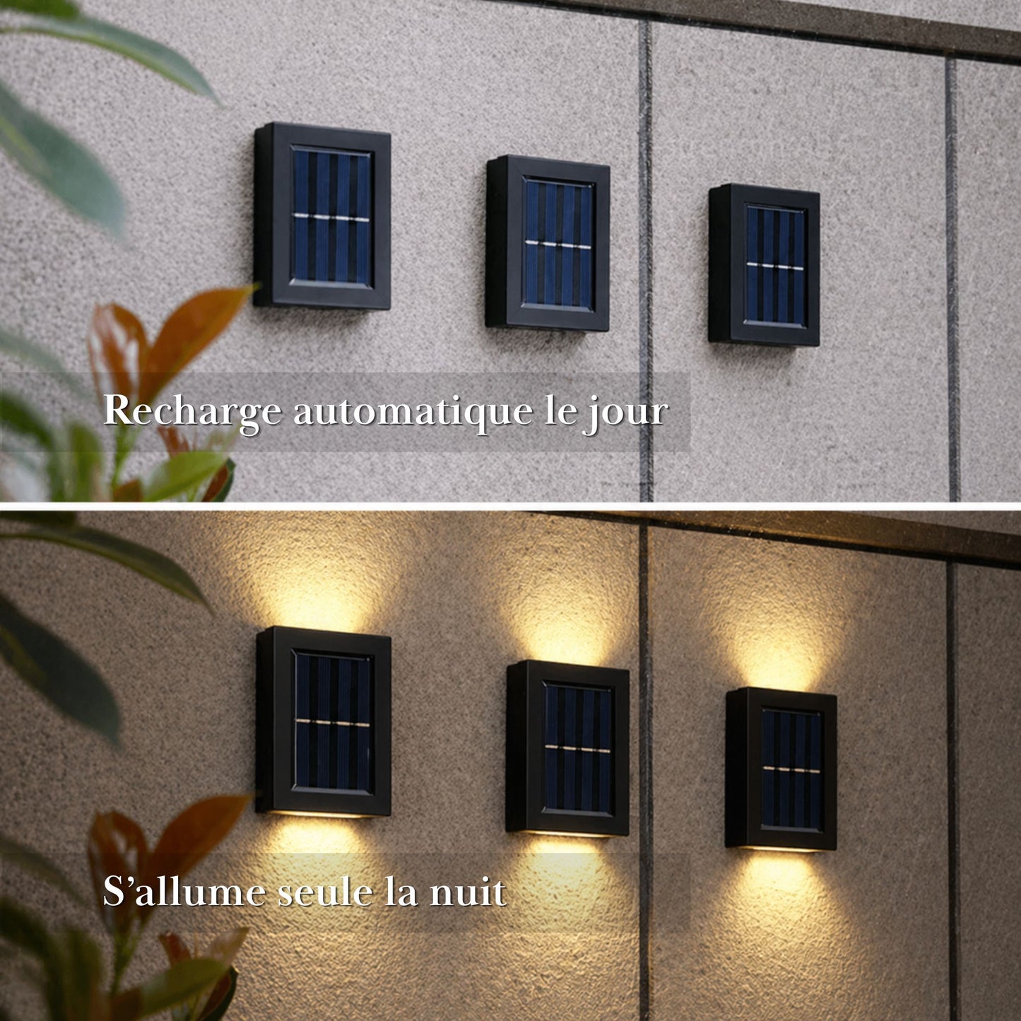 Applique murale solaire - Double faisceau - Série moderne