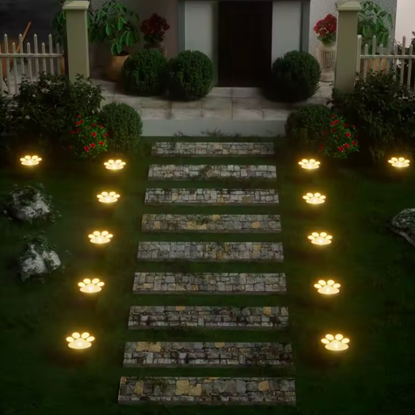 Spot solaire décoratifs - empreinte de patte - série ambiance