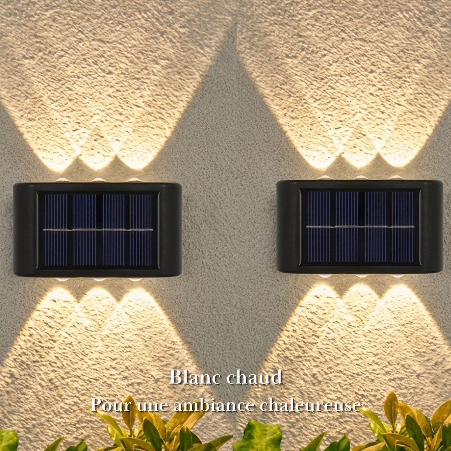 Applique murale solaire - éclairage bidirectionnel - série moderne