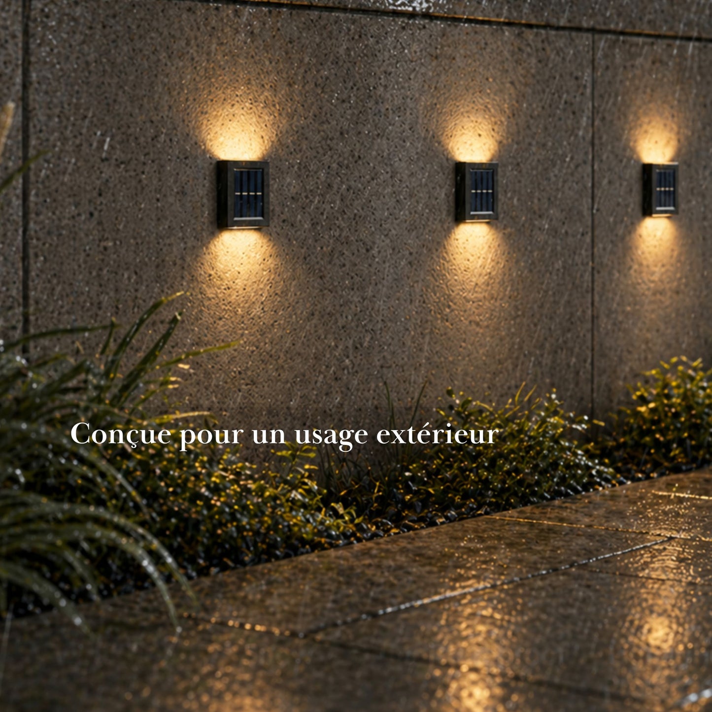 Applique murale solaire - Double faisceau - Série moderne