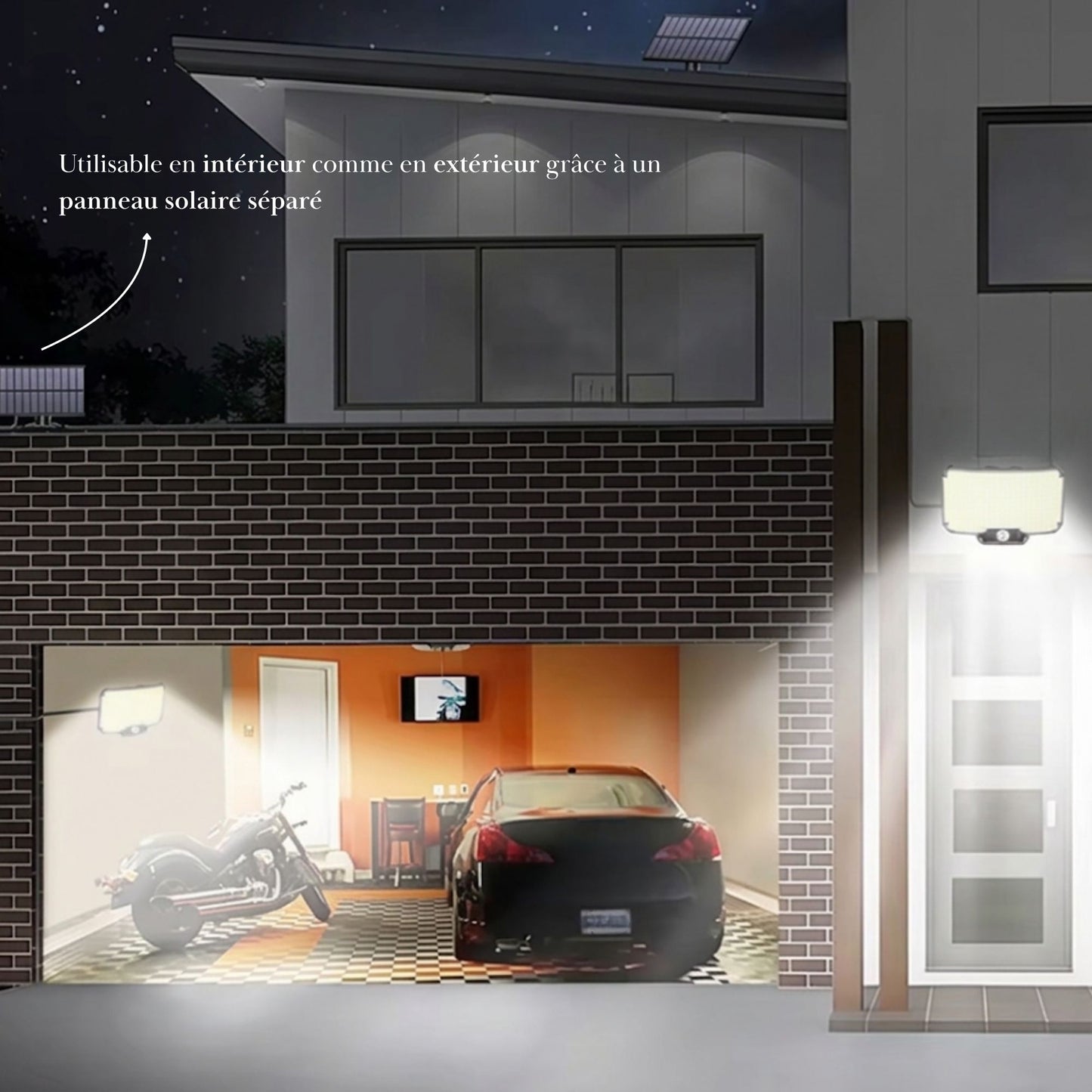 Projecteur solaire Led avec détection de mouvement - Série sécurité