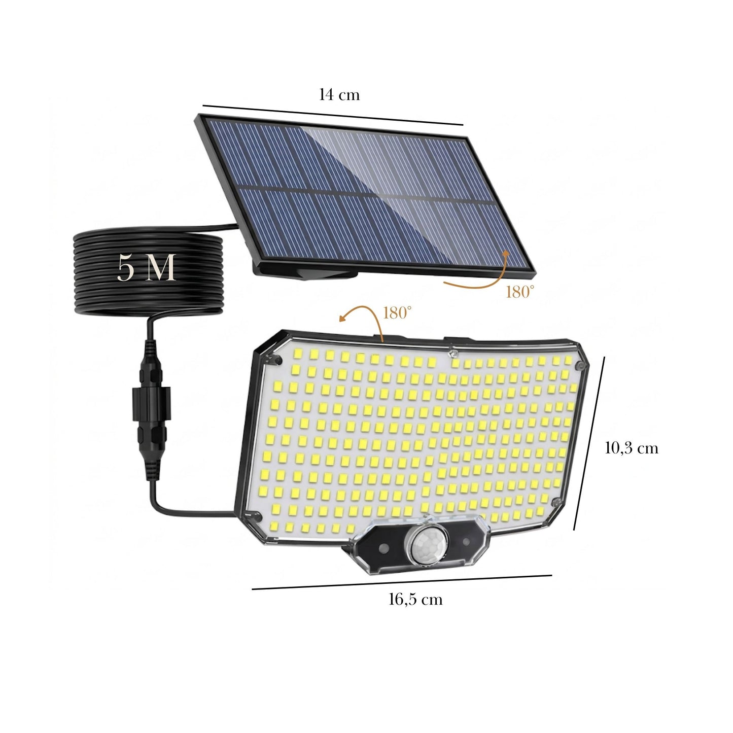Projecteur solaire Led avec détection de mouvement - Série sécurité