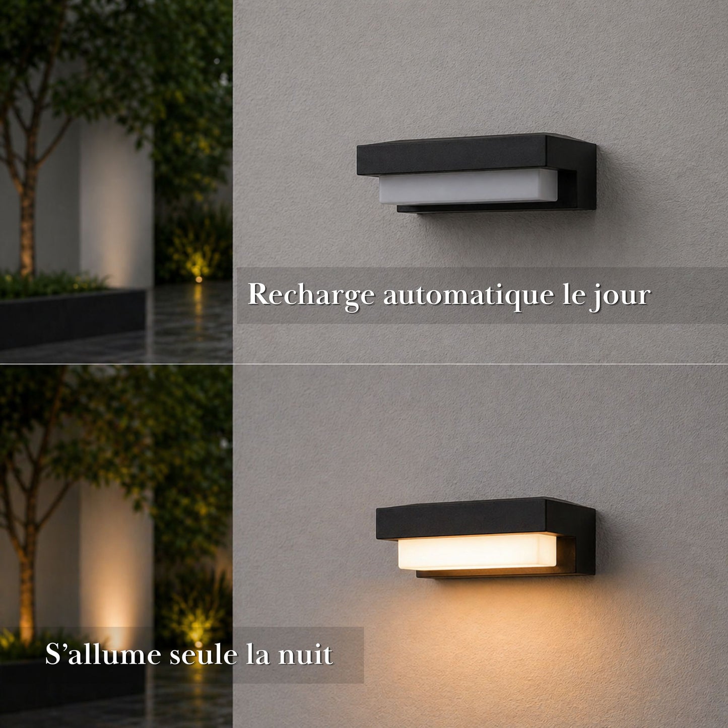 Applique murale solaire - format horizontal - série moderne