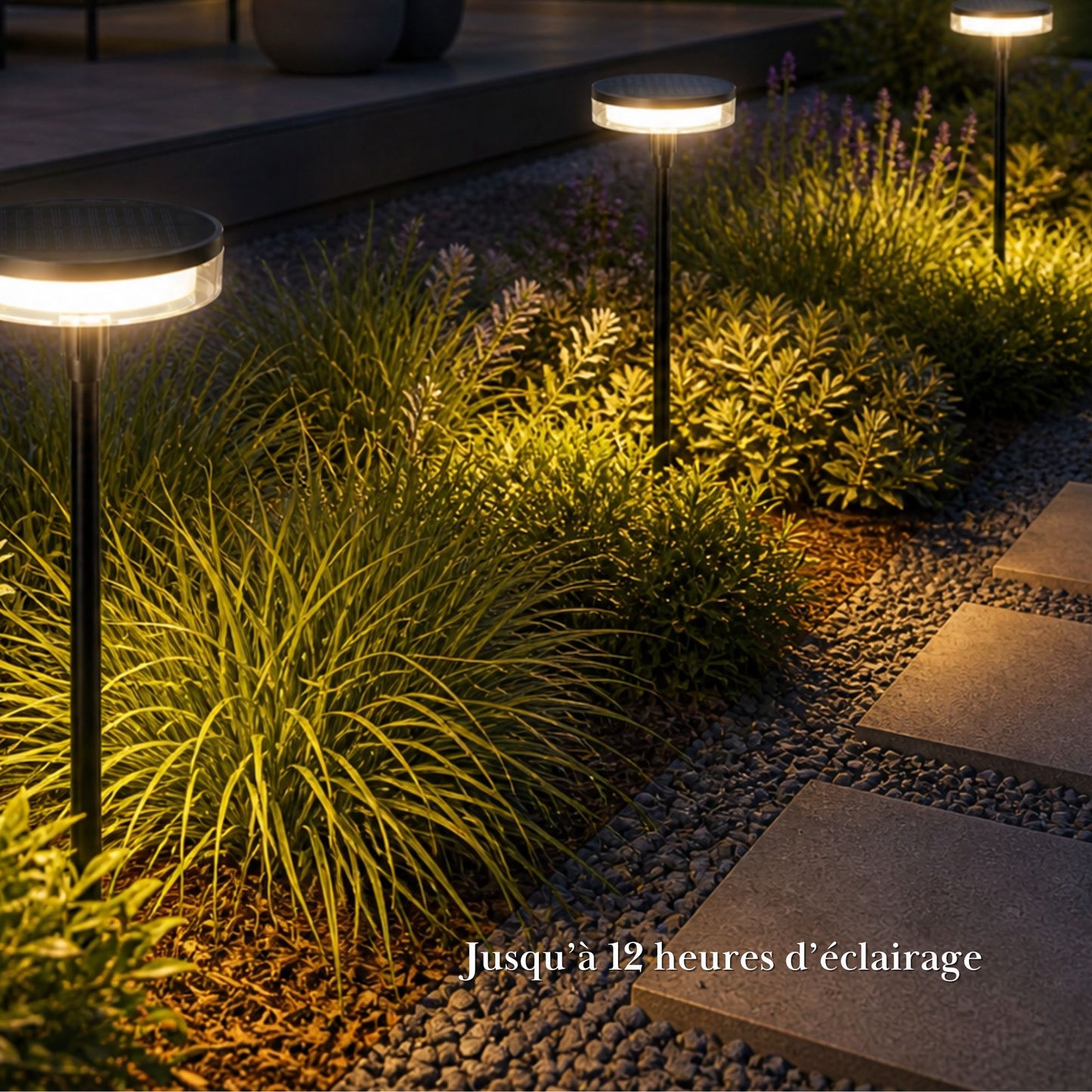 Borne solaire - Éclairage décoratif de jardin - Série Ambiance