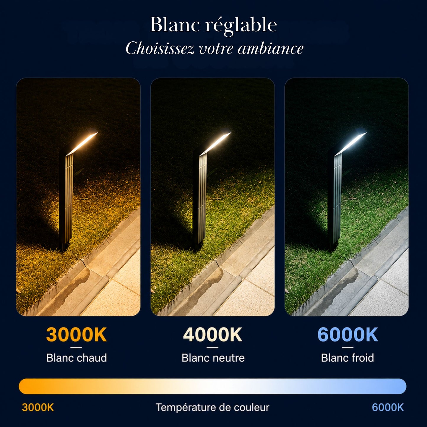 Borne solaire - éclairage d’allée design – série balisage
