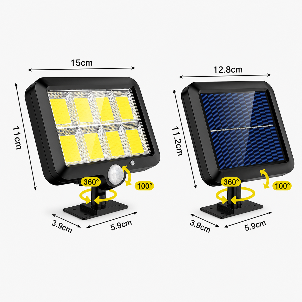 Projecteur solaire orientable - Détection de mouvement - Série sécurité