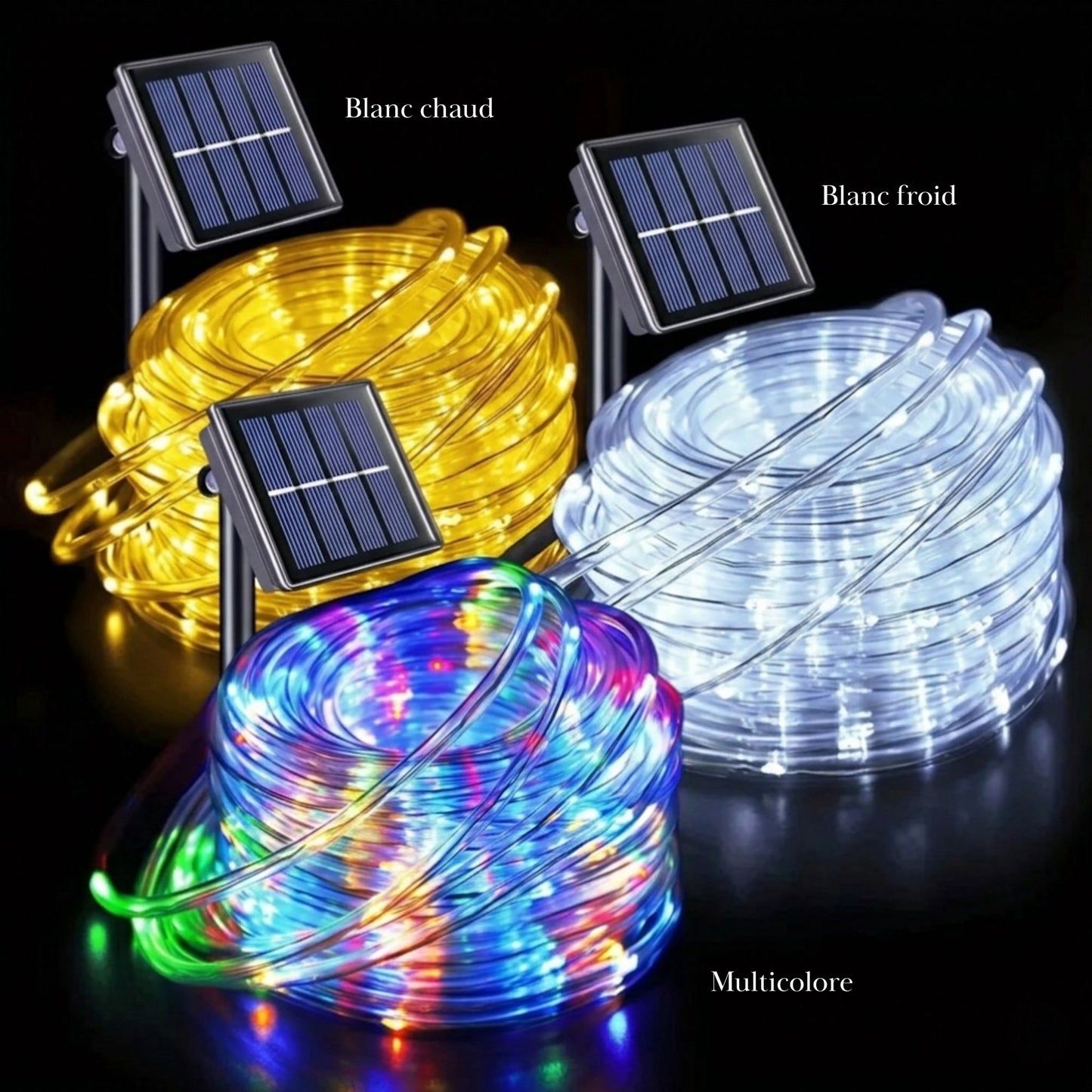 Guirlande solaire tube lumineux - éclairage décoratif extérieur - série ambiance