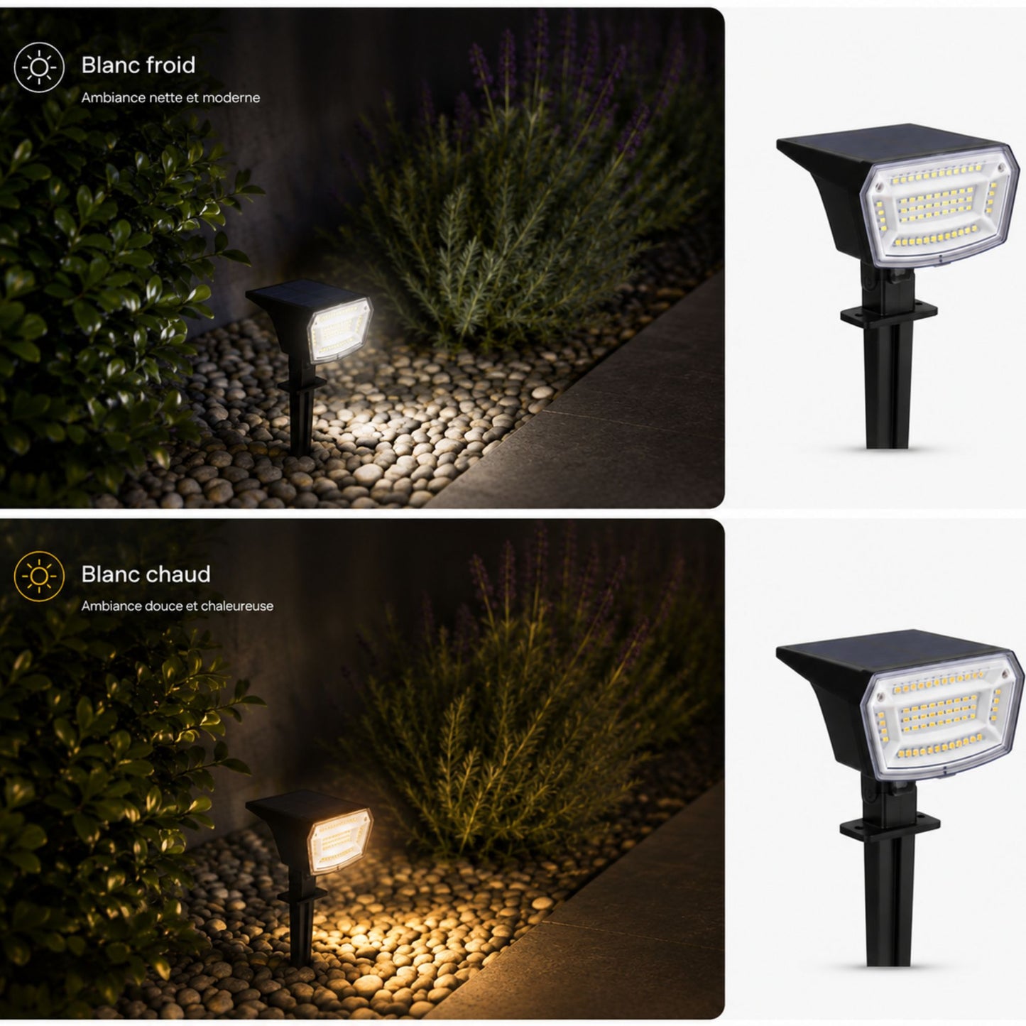 Projecteur solaire à planter - éclairage orientable - série ambiance